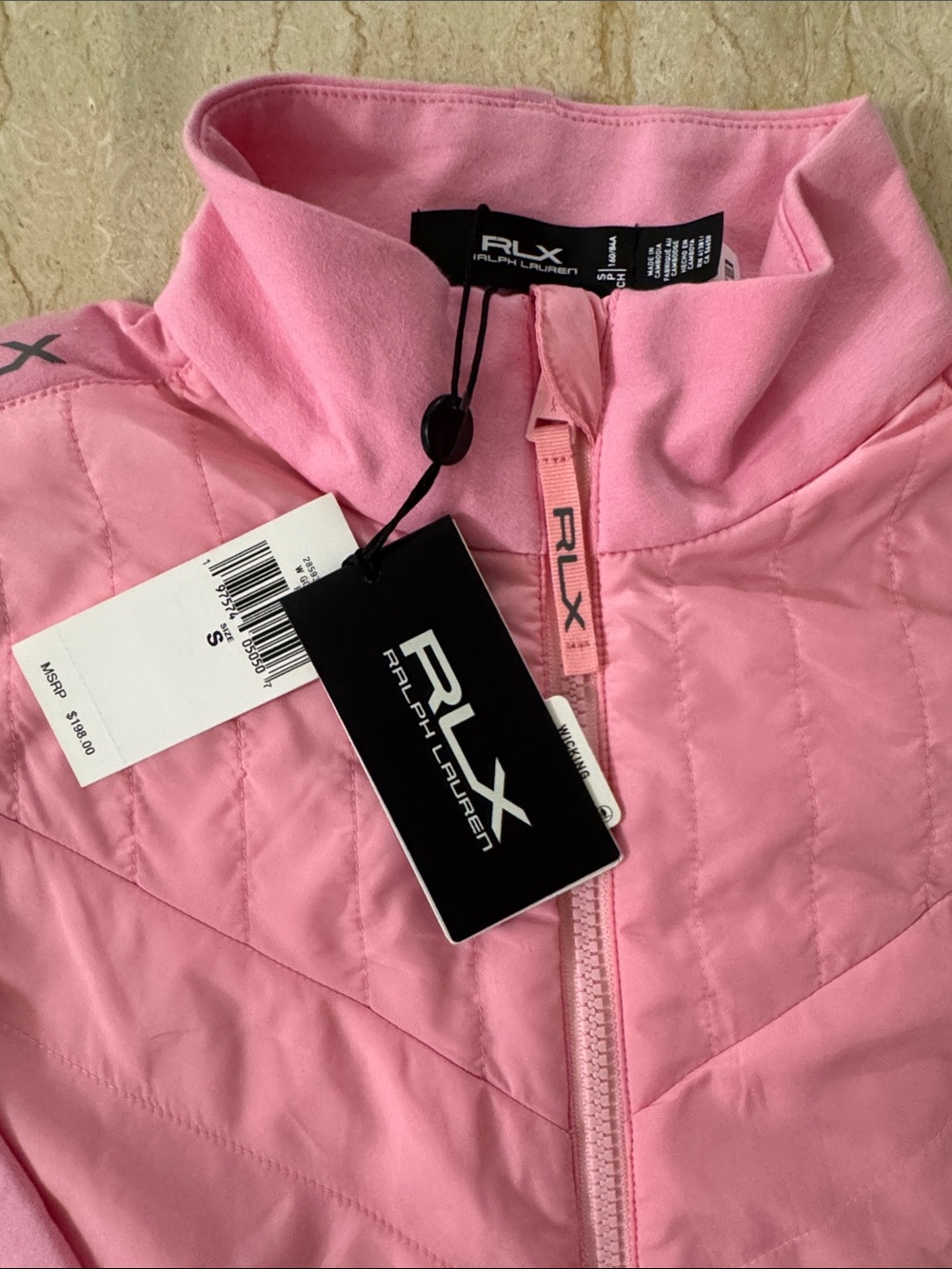 NWT Ralph Lauren RLX Pink Quilted Hybrid Golf Jacket - Picture 3 of 9